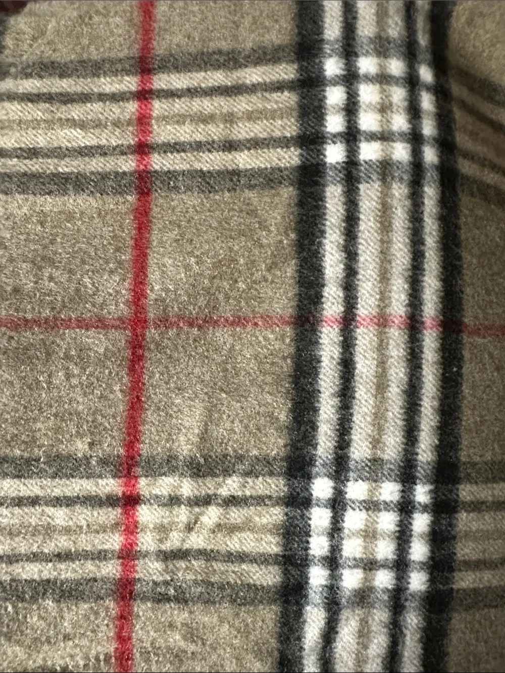 Plaid Super Soft Tan & Red Plaid Winter Scarf Unisex